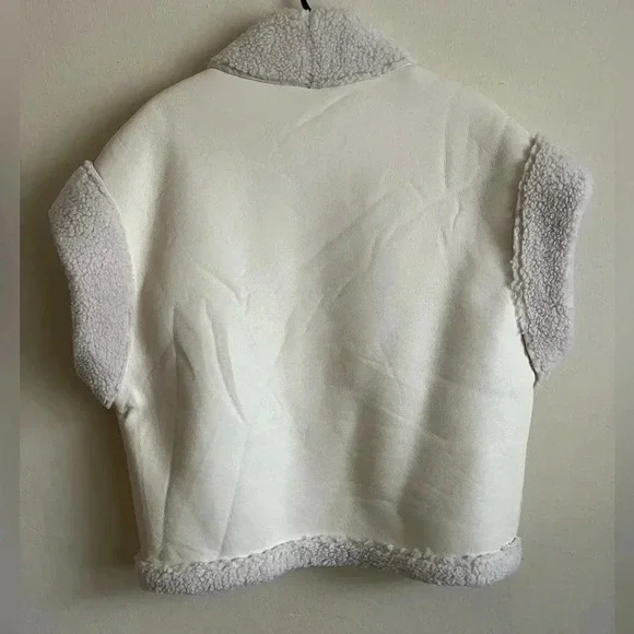 Poppy faux leather vest in ivory - Picture 2 of 6